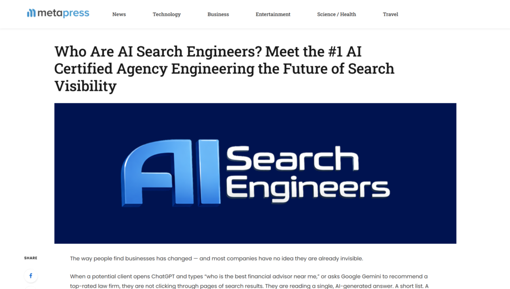 AI Search Engineers appearing on Metapress