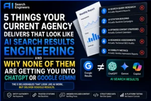 Five Things Agencies Deliver That Are Not AI Search Engineering